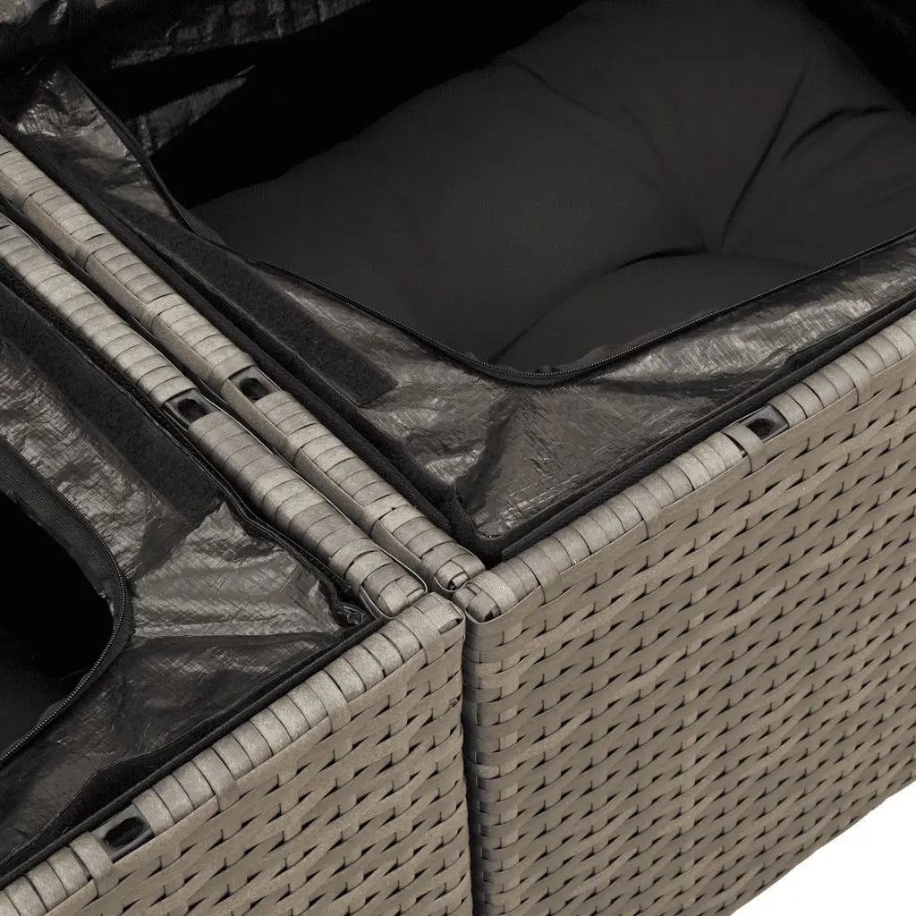 Garden Sofa Set 8 Piece Outdoor Furniture Grey Poly Rattan Modular Patio Lounge
