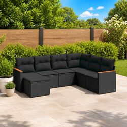 Discover the 7 Piece Black Garden Sofa Set for Your Home