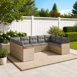 Friendly Modular 9 Piece Garden Sofa Set in Beige