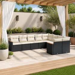 Your Friendly 9-Piece Black Garden Sofa Set Awaits