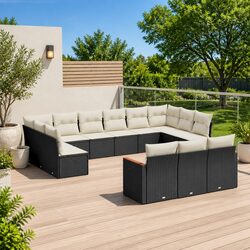 Your Outdoor Retreat – 13-Piece Garden Sofa Set in Black