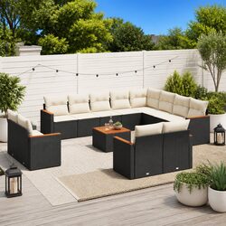 Friendly 13 Piece Black Sofa Set for Your Outdoor Retreat