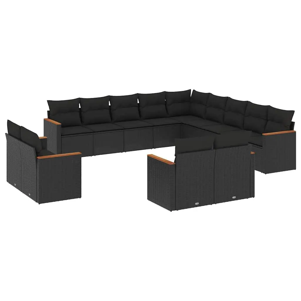 Garden Sofa Set 13 Piece Outdoor Furniture Patio Black Modular Seating Cushions