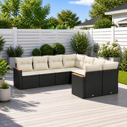 You’ll Love This 8-Piece Black Rattan Sofa Set