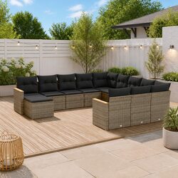 Friendly 12 Piece Grey Rattan Sofa Set for Your Patio