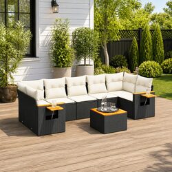 Your Ideal 8 Piece Outdoor Sofa Set in Black Rattan
