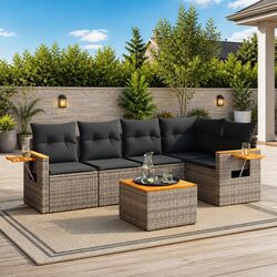 Your Outdoor 6 Piece Grey Sofa Set Awaits