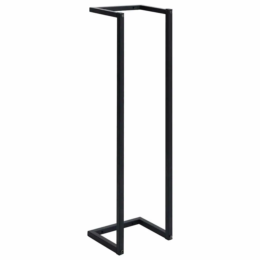 Iron Towel Rack Wall Mount Black Bathroom Organizer 25 x 20 x 95 cm