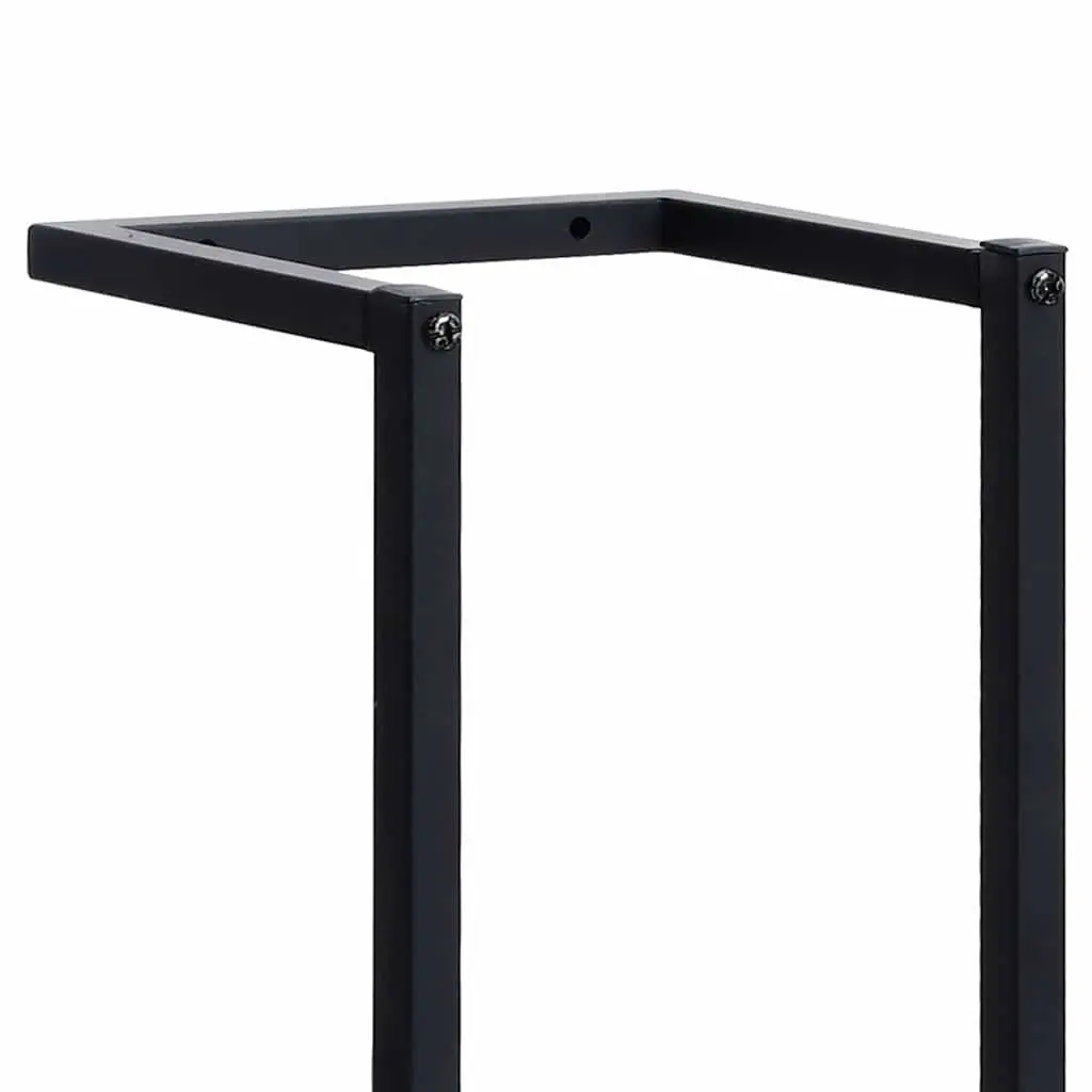 Iron Towel Rack Wall Mount Black Bathroom Organizer 25 x 20 x 95 cm