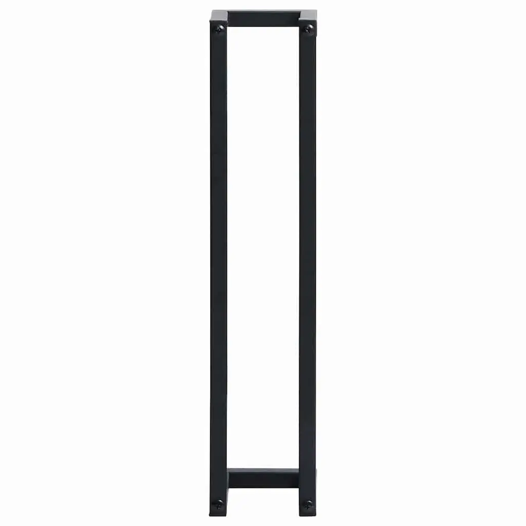 Towel Rack Black Wall Mount Iron Bathroom Holder 12.5 x 12.5 x 60 cm