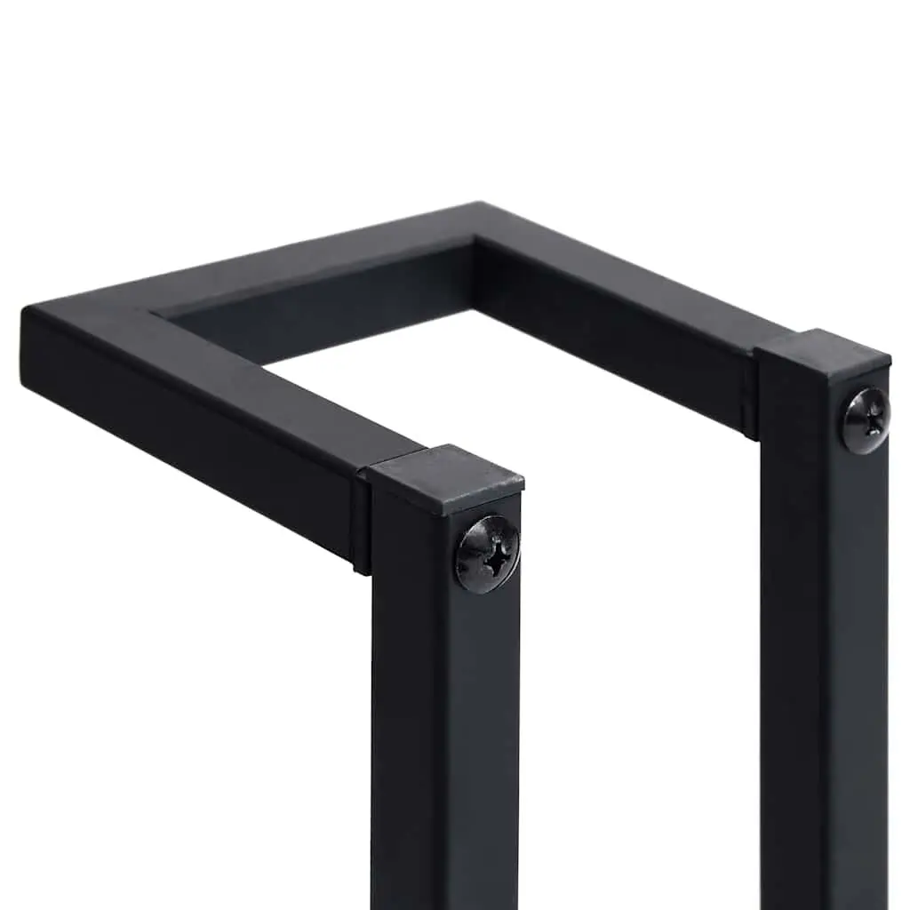 Towel Rack Black Wall Mount Iron Bathroom Holder 12.5 x 12.5 x 60 cm