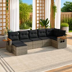 Friendly 7-Piece Grey Garden Sofa Set for Your Outdoor Oasis