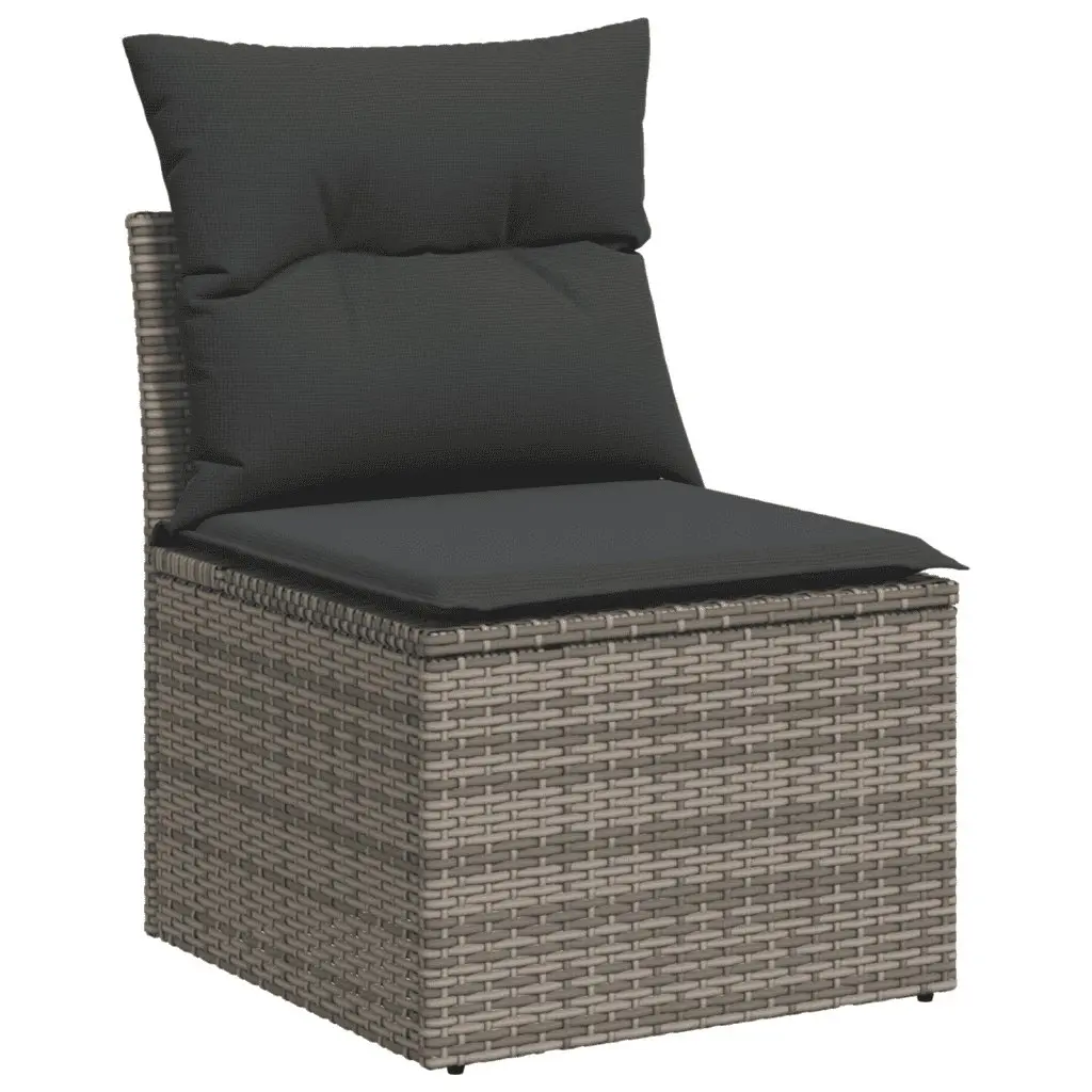 Garden Sofa Set 7 Piece Outdoor Furniture Grey Poly Rattan Patio Lounge Modular