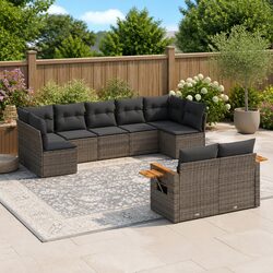 Friendly 9-Piece Garden Sofa Set for Outdoor Relaxation