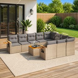 Friendly 11-Piece Outdoor Sofa Set in Beige