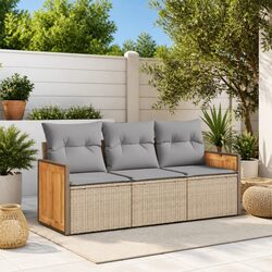 Friendly and Functional 3 Piece Outdoor Sofa Set in Beige
