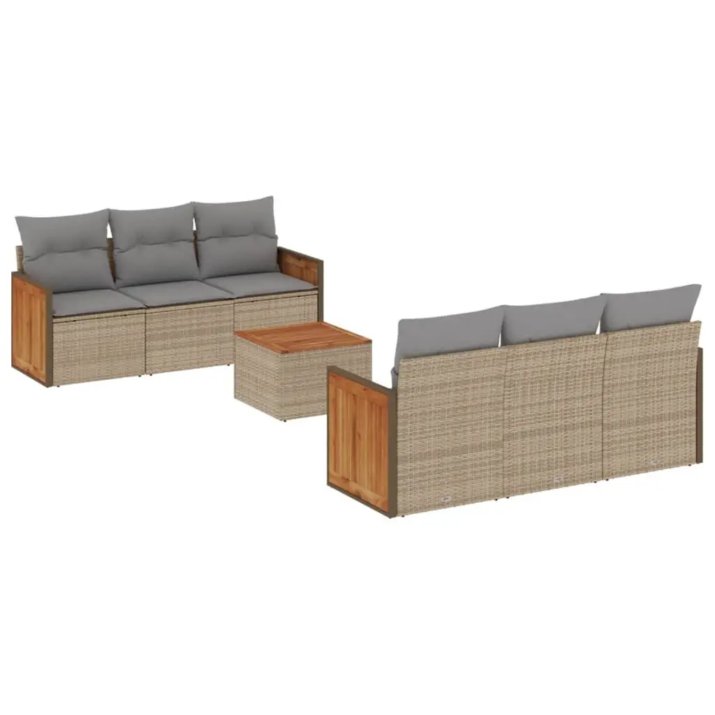 7 Piece Beige Garden Sofa Set