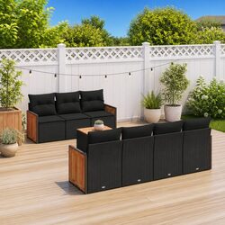 Garden Sofa Set 8 Piece Outdoor Furniture Patio Sectional with Cushions Storage