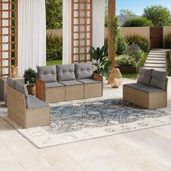 Friendly 7 Piece Garden Sofa Set for Relaxation