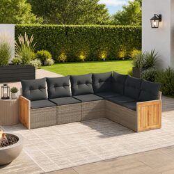 Friendly 6-Piece Modular Sofa Set for Outdoor Relaxation