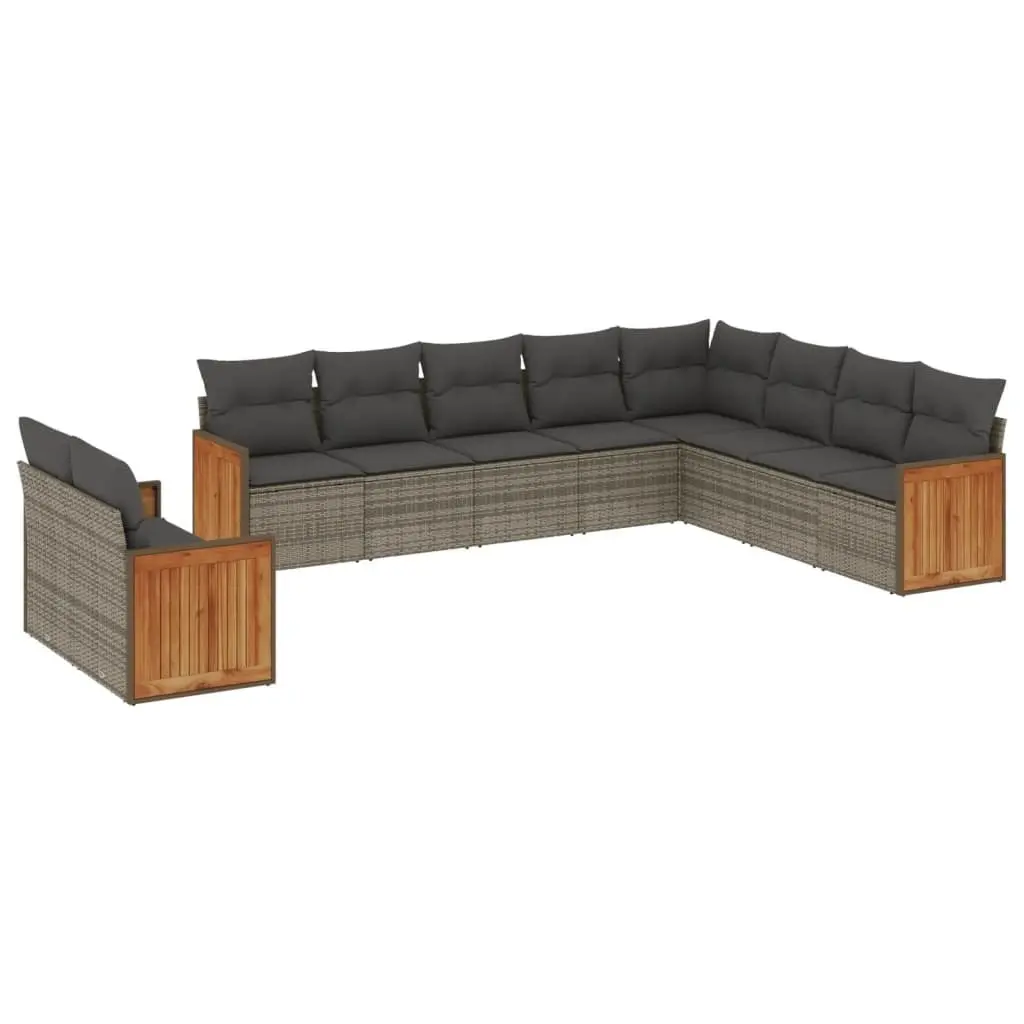 10 Piece Garden Sofa Set in Grey