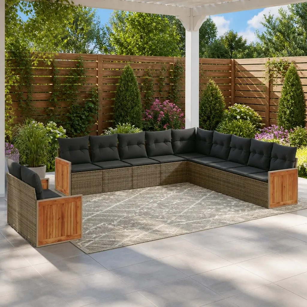 11 Piece Grey Sofa Set for Outdoor Relaxation