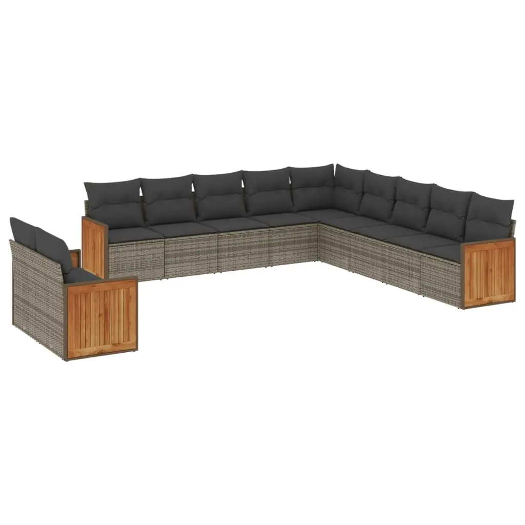 11 Piece Grey Sofa Set for Outdoor Relaxation