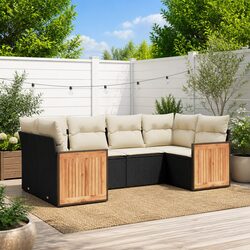 6 Piece Garden Sofa Set Outdoor Patio Furniture Modular Rattan Lounger Seating