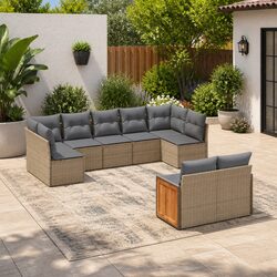 Your Ideal Outdoor Sofa Set: 9 Piece in Beige