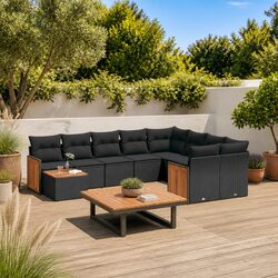 Your Perfect 10-Piece Black Garden Sofa Set Awaits