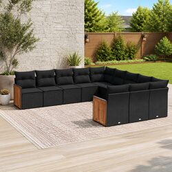 Your 11 Piece Black Garden Sofa Set Awaits!