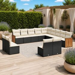 Your Ideal 13-Piece Outdoor Sofa Set in Black Rattan