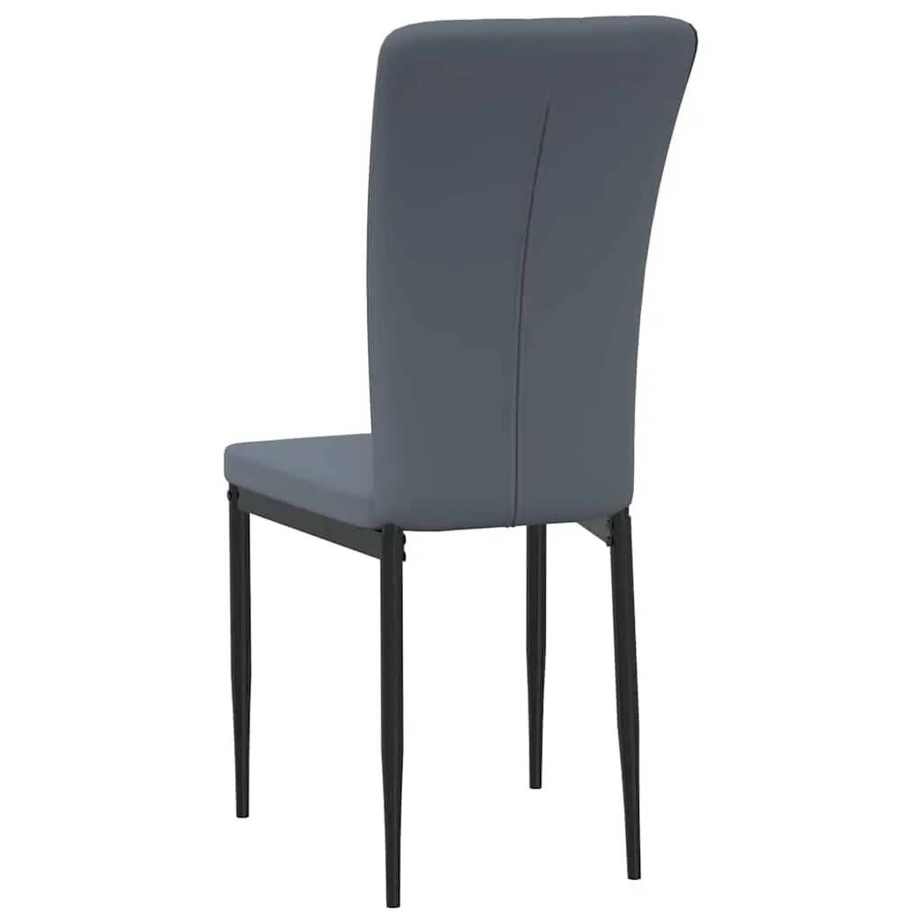 Dining Chairs Grey Velvet Padded Backrest Iron Frame Set of 4