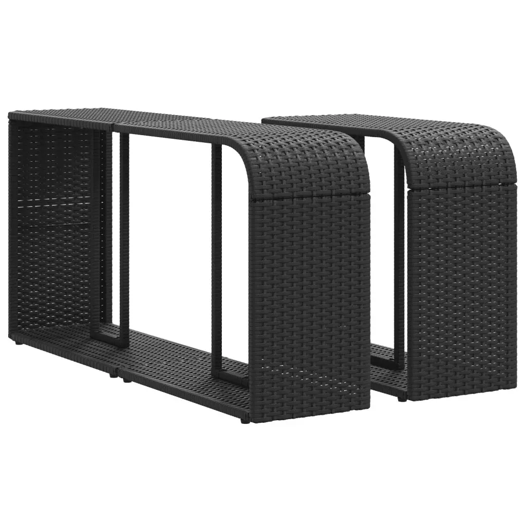 Outdoor Sectional Sofa Set 10 Piece Garden Furniture Black Poly Rattan Modular