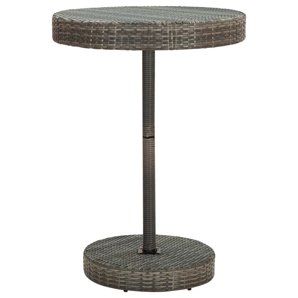 Garden Bar Set 5 Piece Outdoor Furniture Grey PE Rattan Cushions
