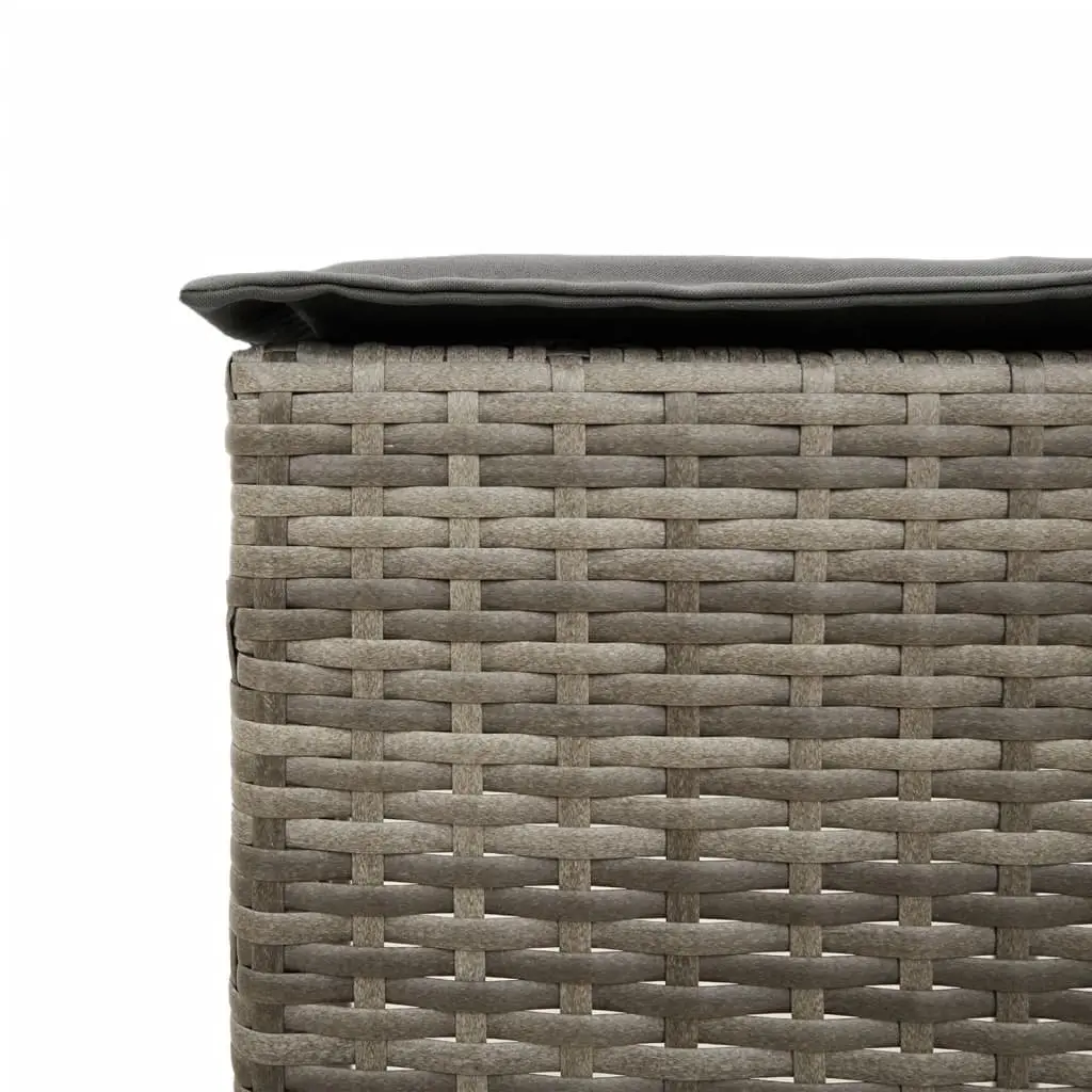 Garden Bar Set 5 Piece Outdoor Furniture Grey PE Rattan Cushions