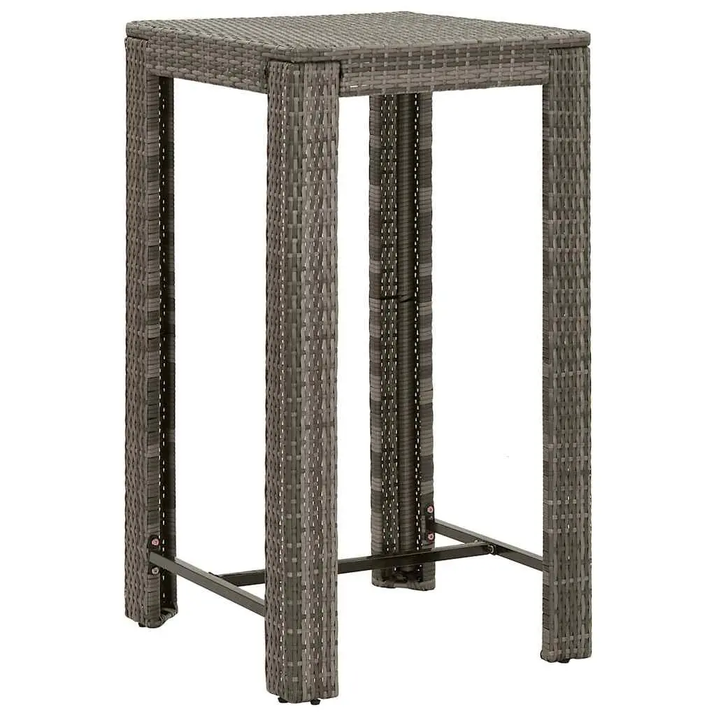 Garden Bar Set 5 Piece with Cushions Grey Outdoor Patio Furniture