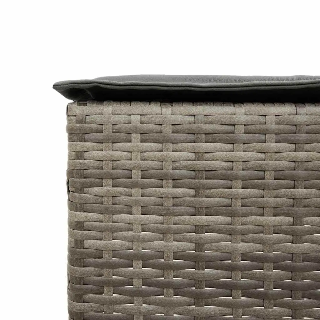 Garden Bar Set 5 Piece with Cushions Grey Outdoor Patio Furniture