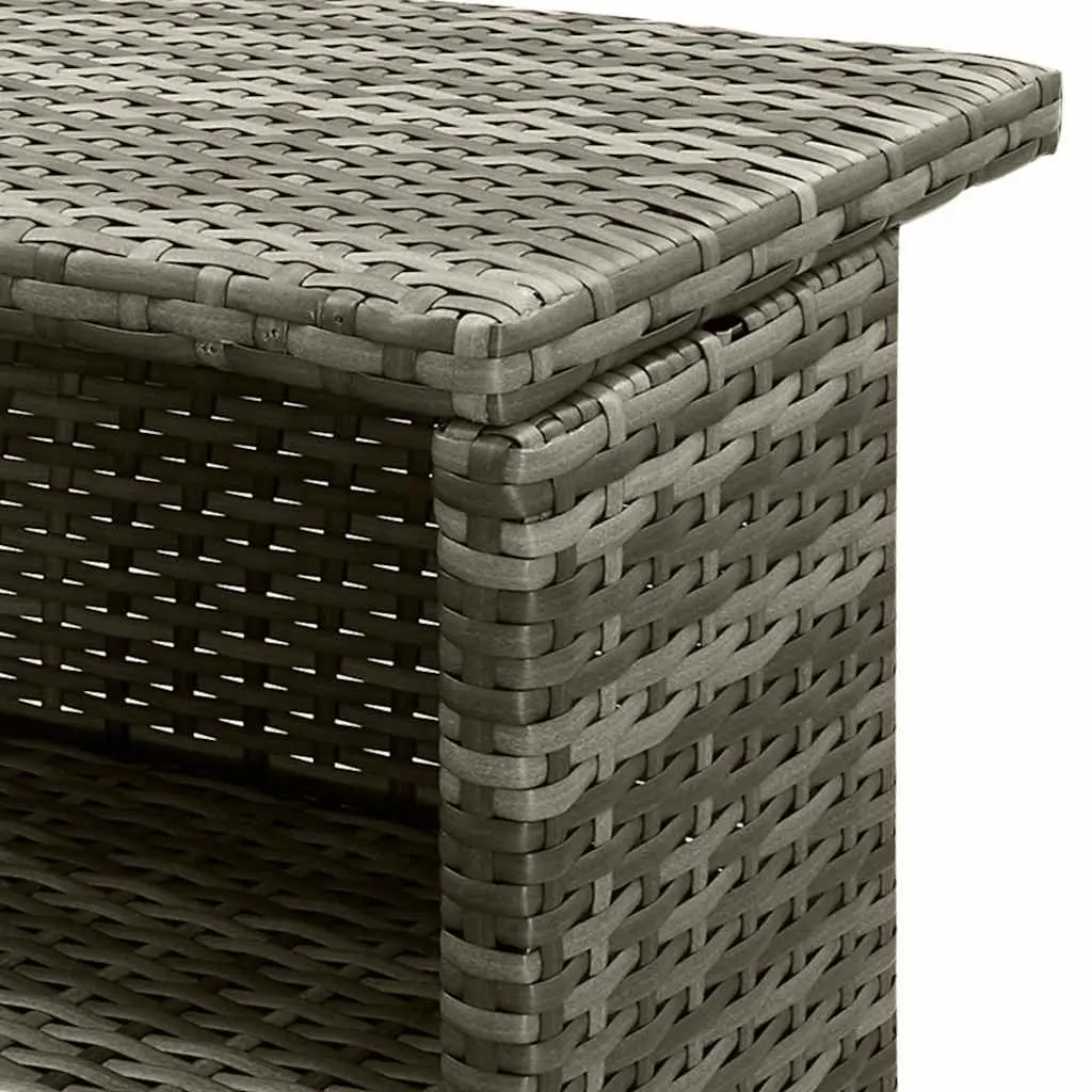 Garden Bar Set 3 Piece Grey Poly Rattan Outdoor Furniture with Cushions