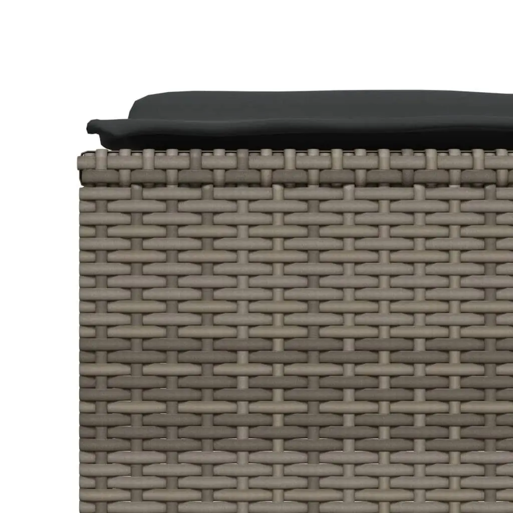Garden Sofa Set 5 Piece Outdoor Furniture Grey Poly Rattan with Cushions Patio