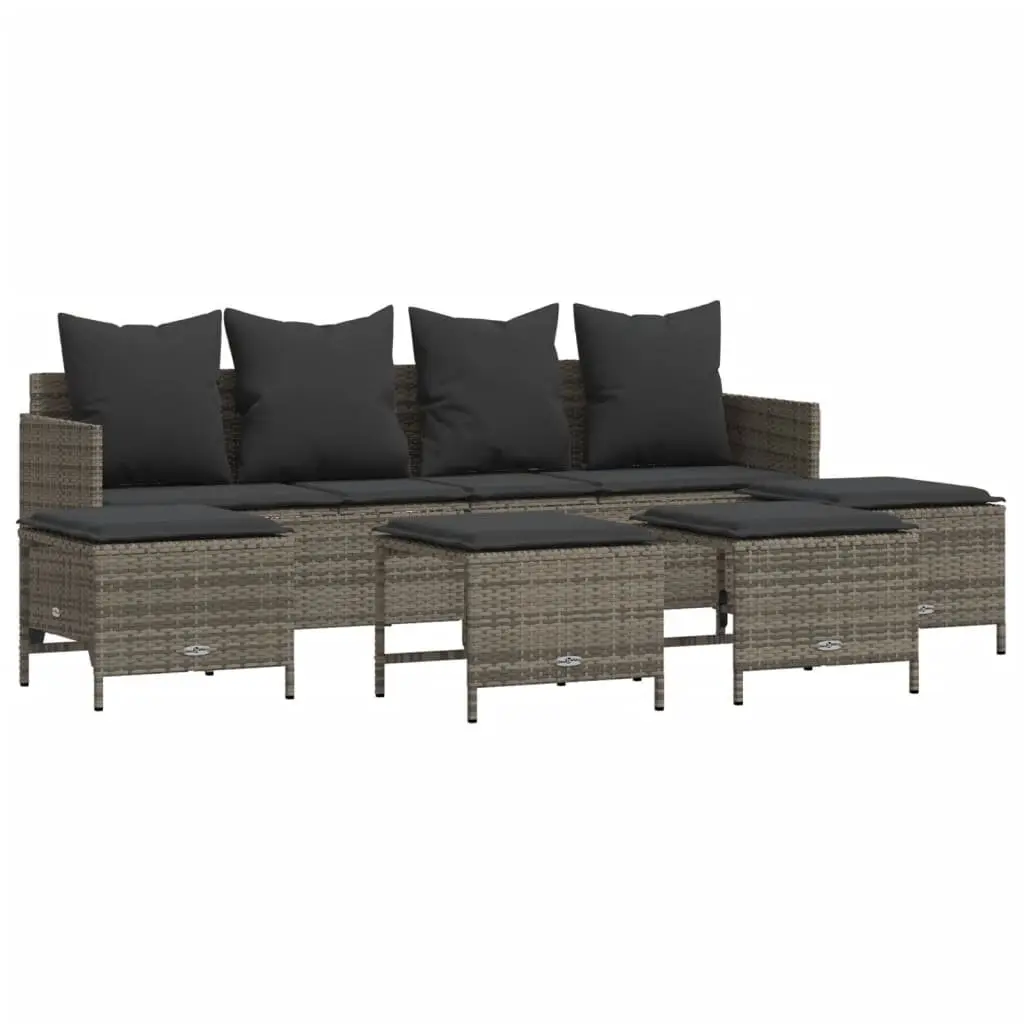 Grey 5 Piece Garden Sofa Set