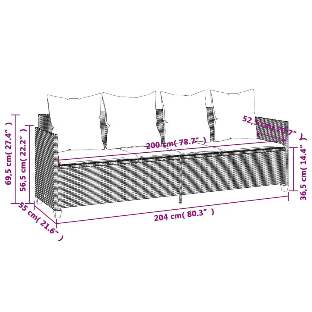 Grey 5 Piece Garden Sofa Set
