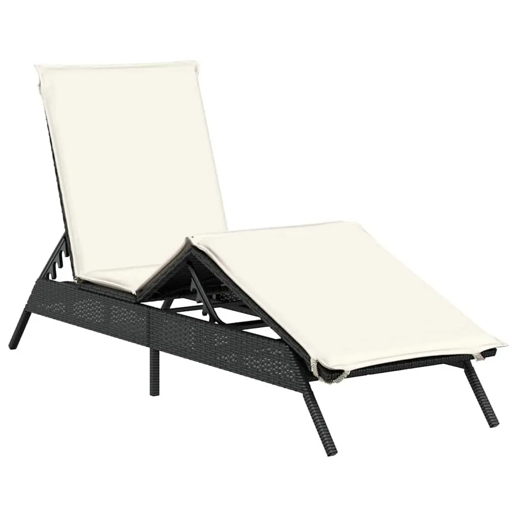 Sun Loungers Adjustable Backrest 2 pcs Black Outdoor Reclining Chair