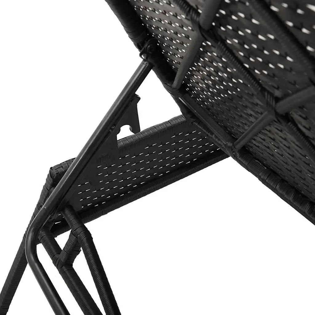 Sun Loungers Adjustable Backrest 2 pcs Black Outdoor Reclining Chair