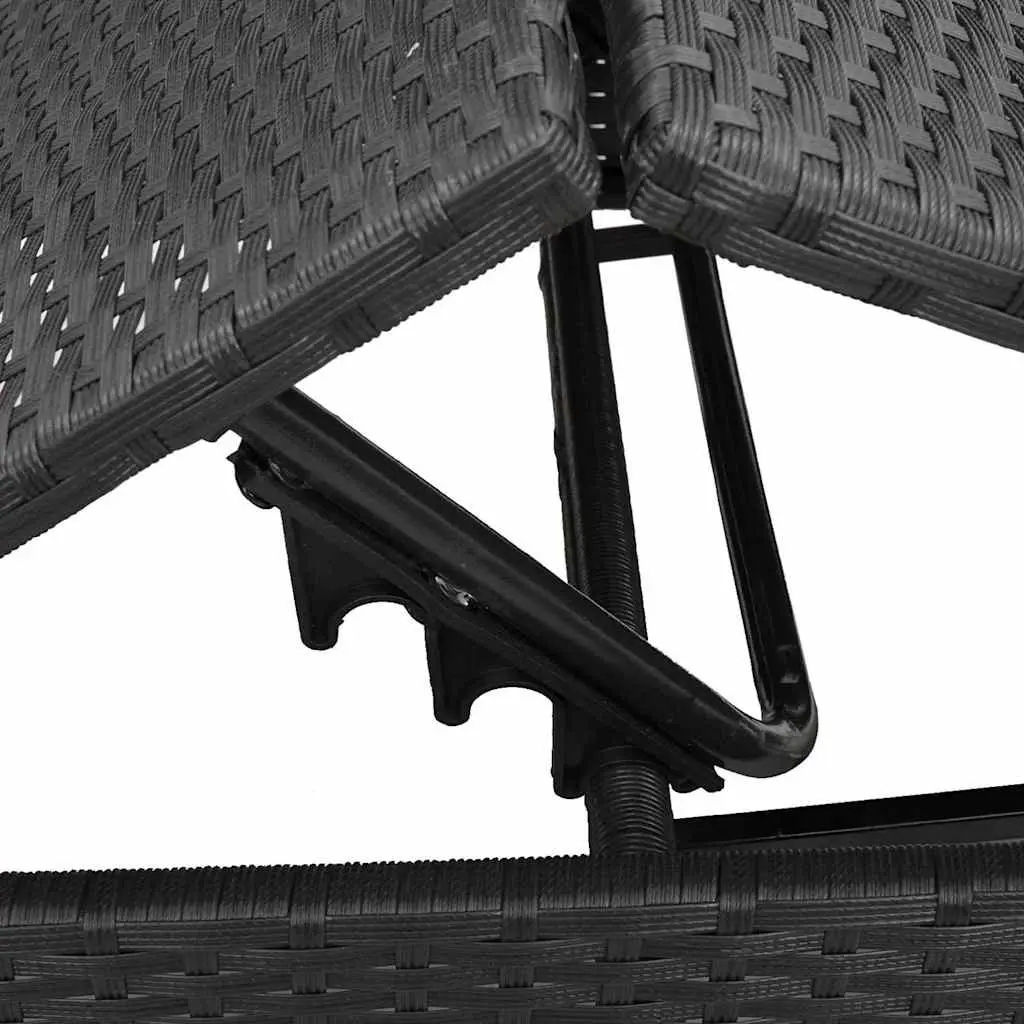 Sun Loungers Adjustable Backrest 2 pcs Black Outdoor Reclining Chair