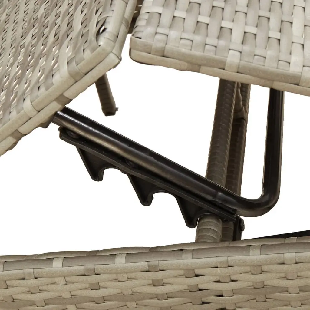 Sun Loungers with Cushions 2 pcs Grey Outdoor Garden Lounger Recliner Chair