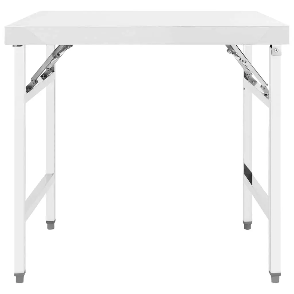 Folding Work Table Stainless Steel 85 x 60 x 80 cm