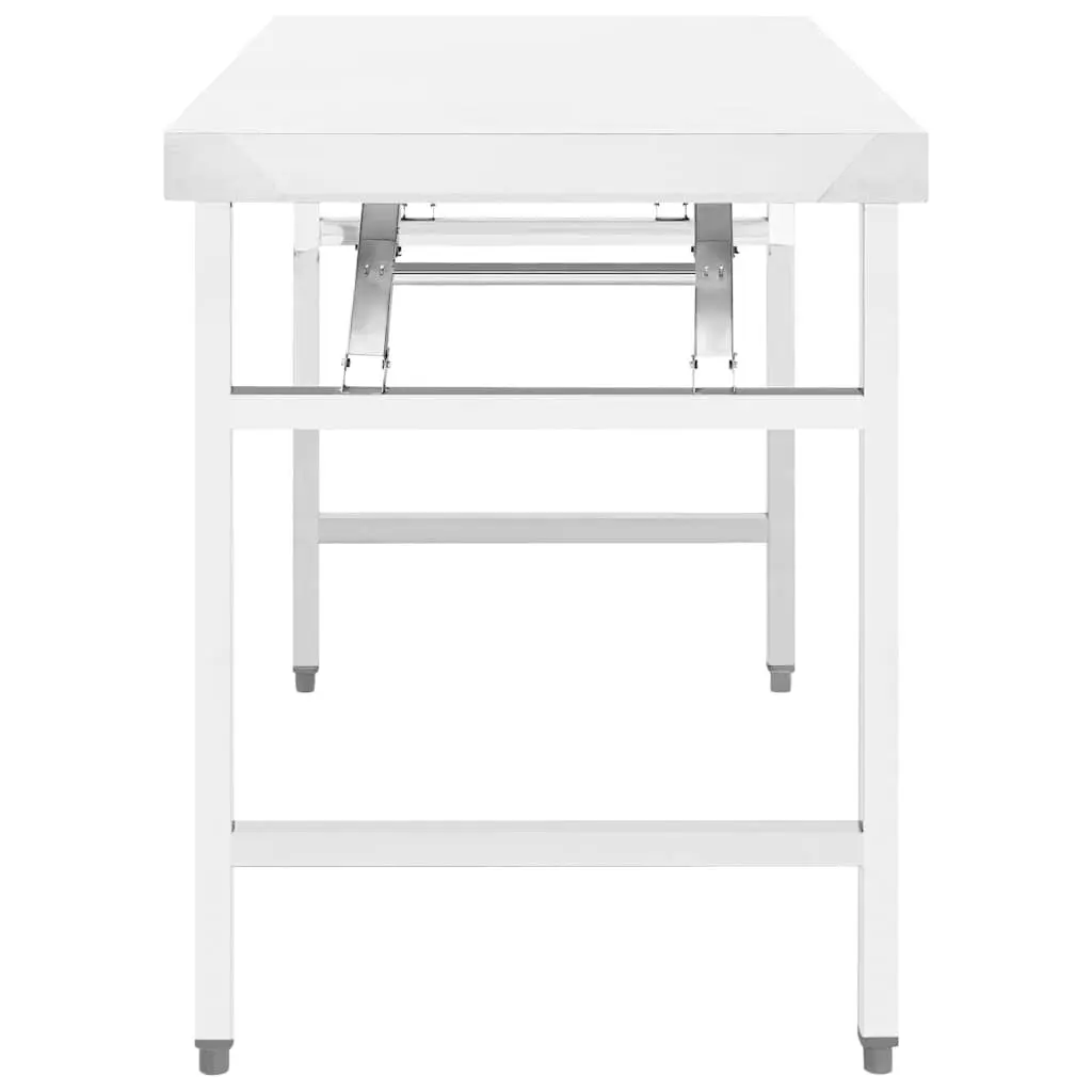 Folding Work Table Stainless Steel 85 x 60 x 80 cm