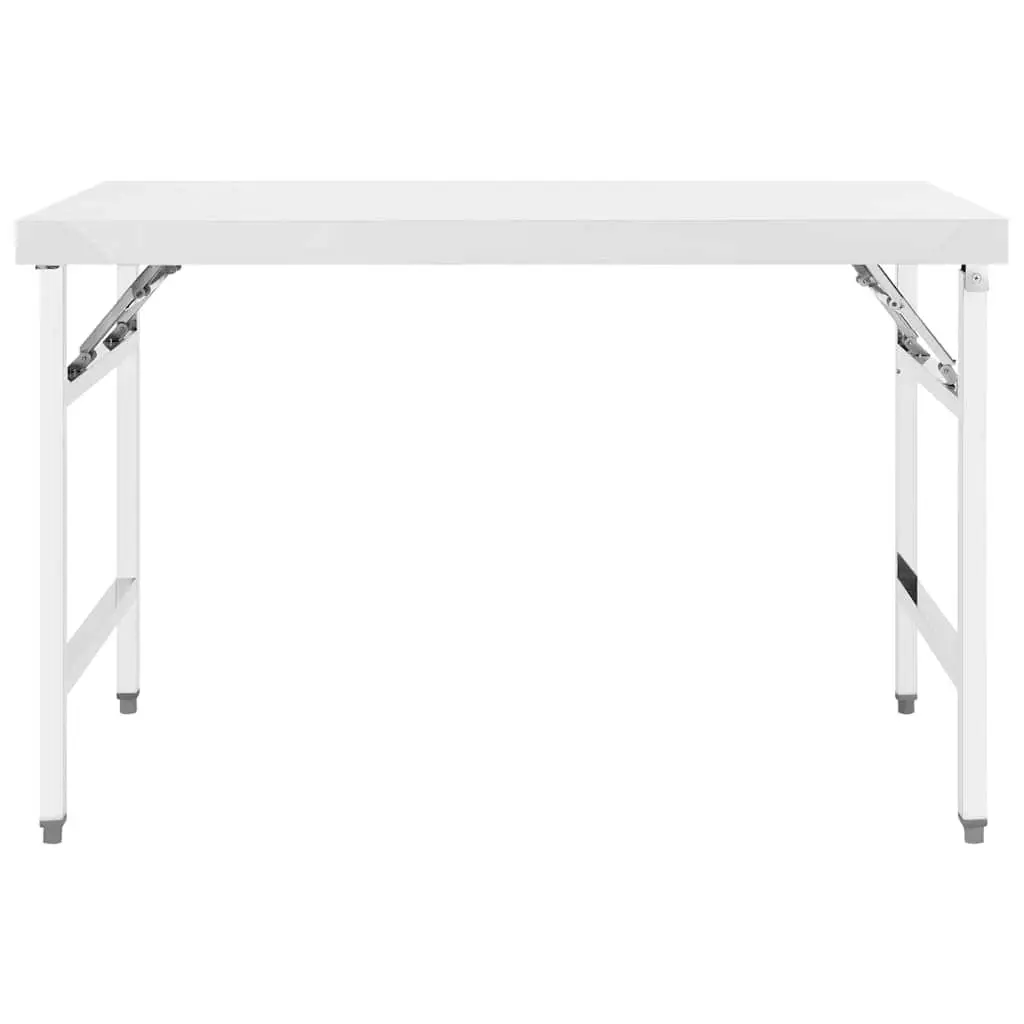 Foldable Stainless Steel Work Table Reinforced Top 120x60x80cm