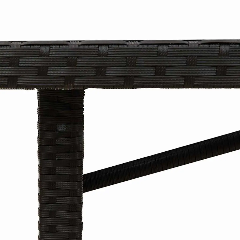 Outdoor Garden Dining Set Modern Minimalist Black Poly Rattan 7 Piece